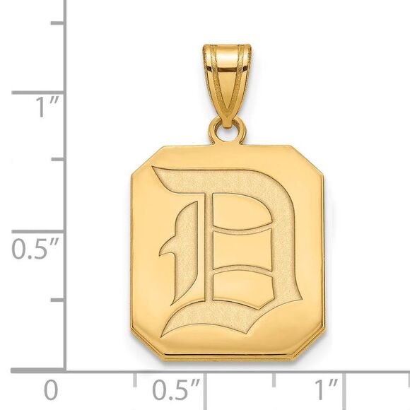 14k Gold Plated Silver Duquesne U Large Pendant - Picture 2 of 3